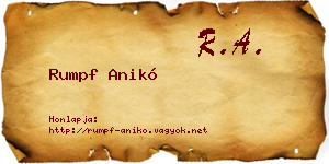 Rumpf Anikó névjegykártya
